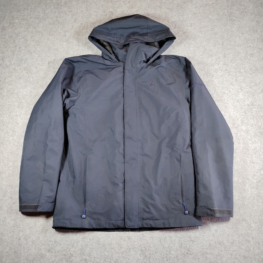 Schoffel Fleece Jacket Turin Mens Medium Navy Blue Hooded Full Zip Outdoor Coat